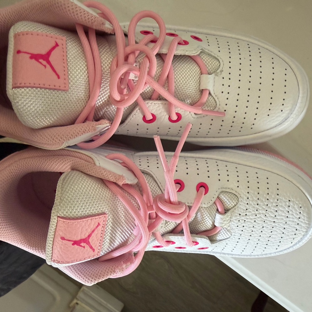 Jordan Women's Pink and White Low-Top Sneakers - Picture 3 of 5